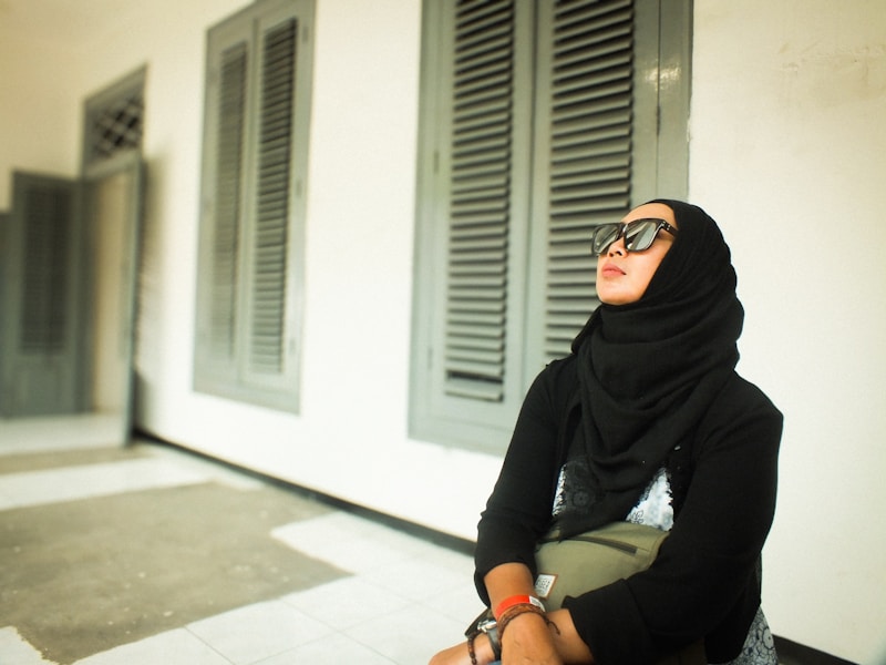 Elegant hijab style in UK setting