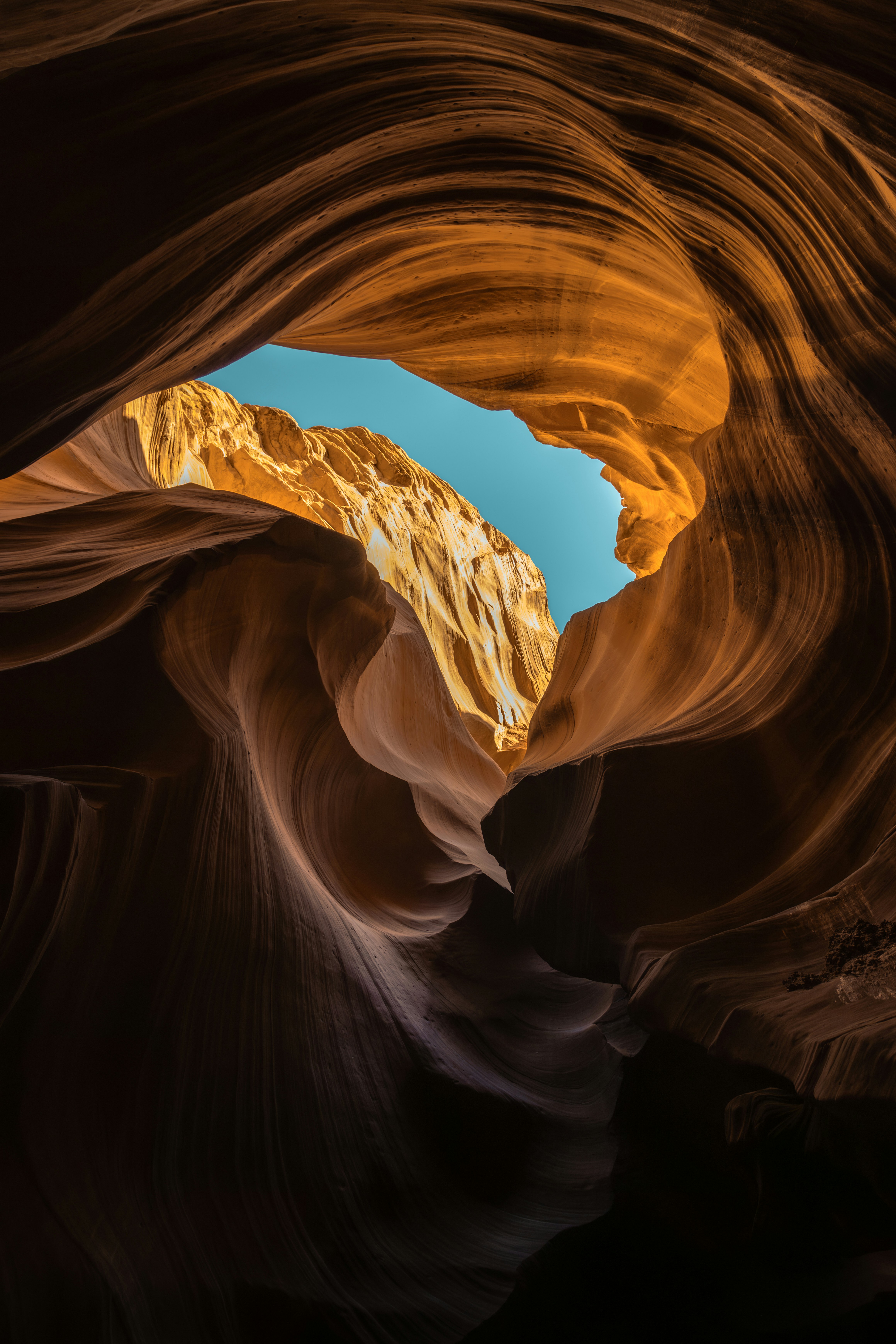 A view of the inside of a cave