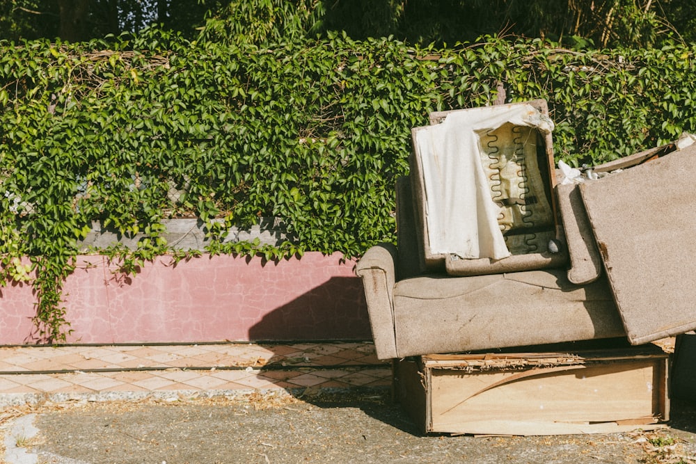 Discarded couch removed from a property