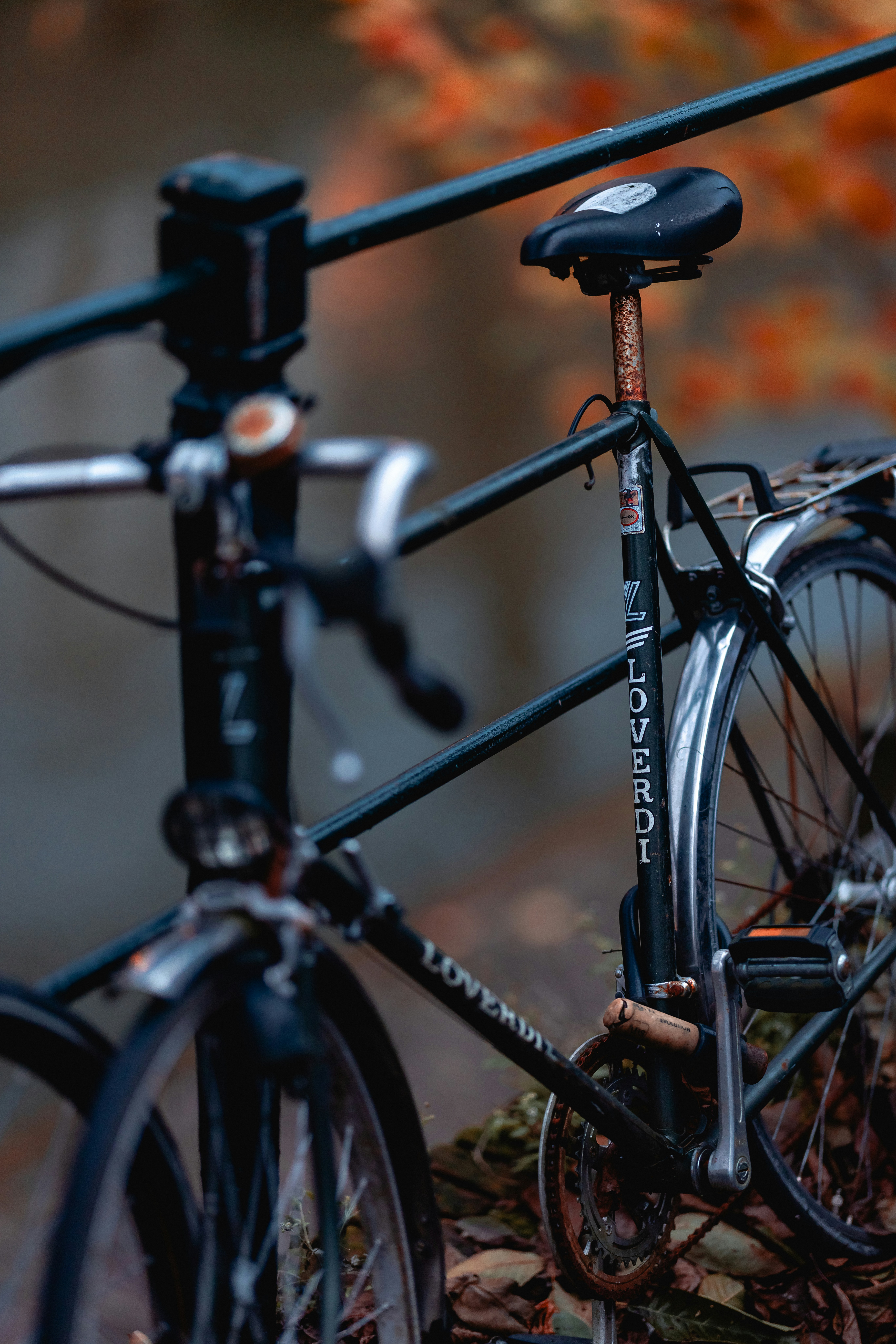 A couple of bikes parked next to each other