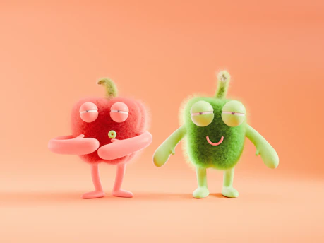 A couple of toys that are on a table