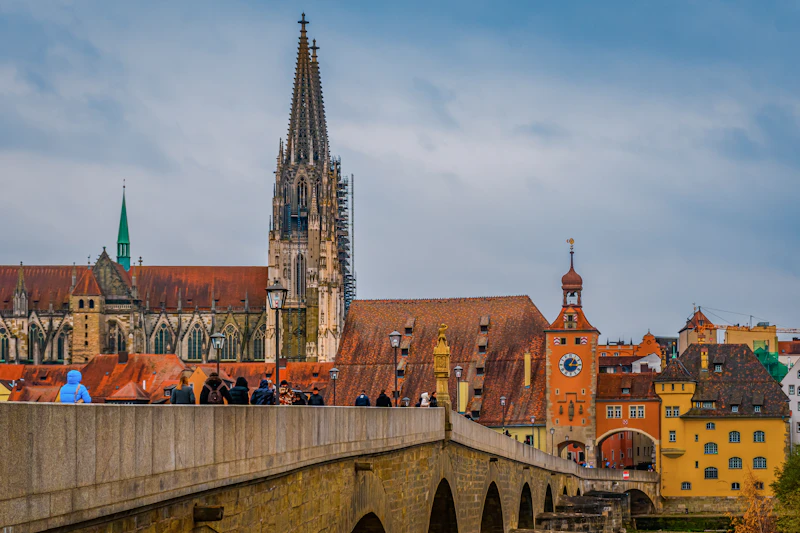 The Stone Bridge and cathedral, Regensburg