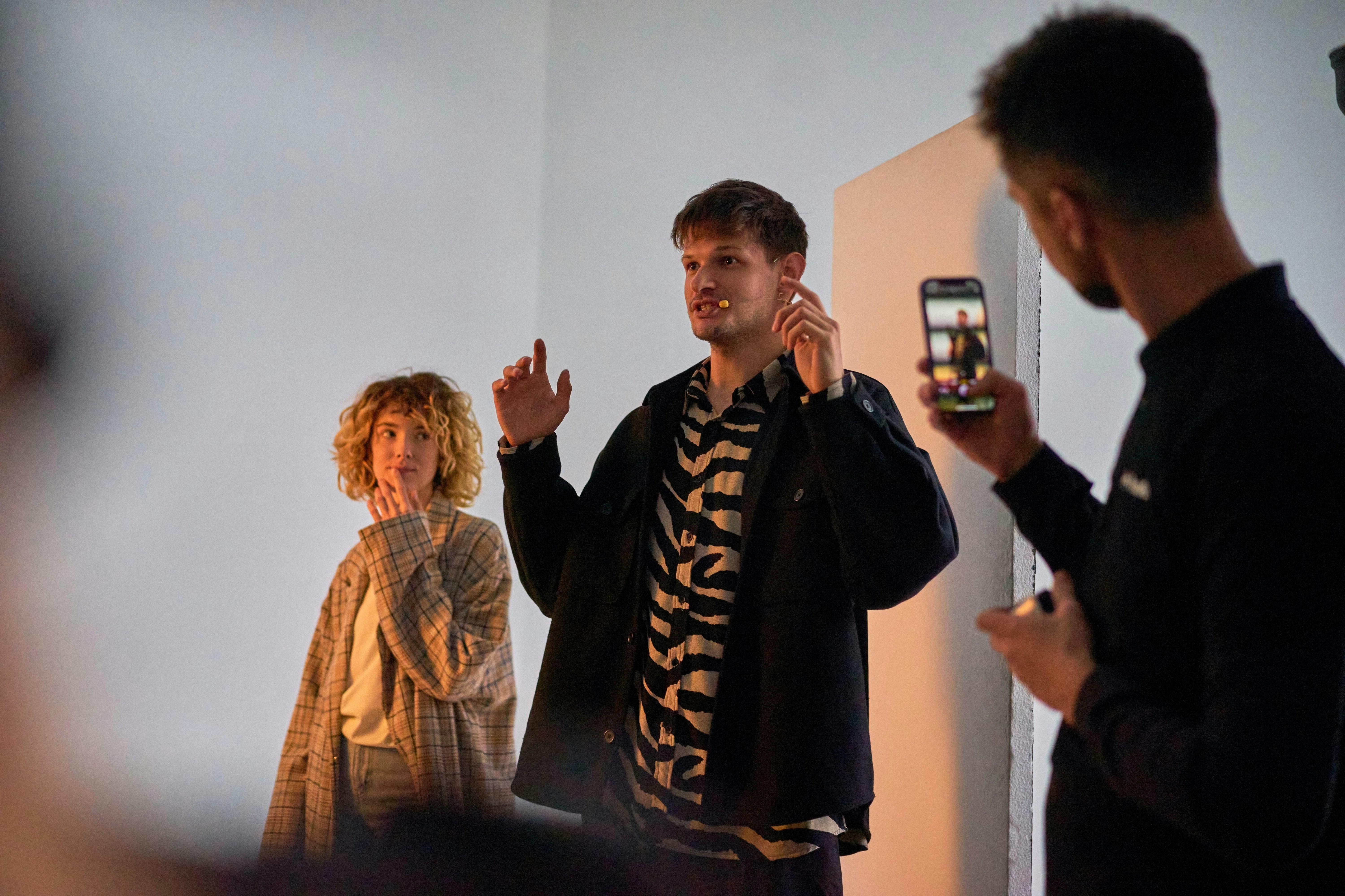 Creative workspace with digital avatar creation and animation tools on screen