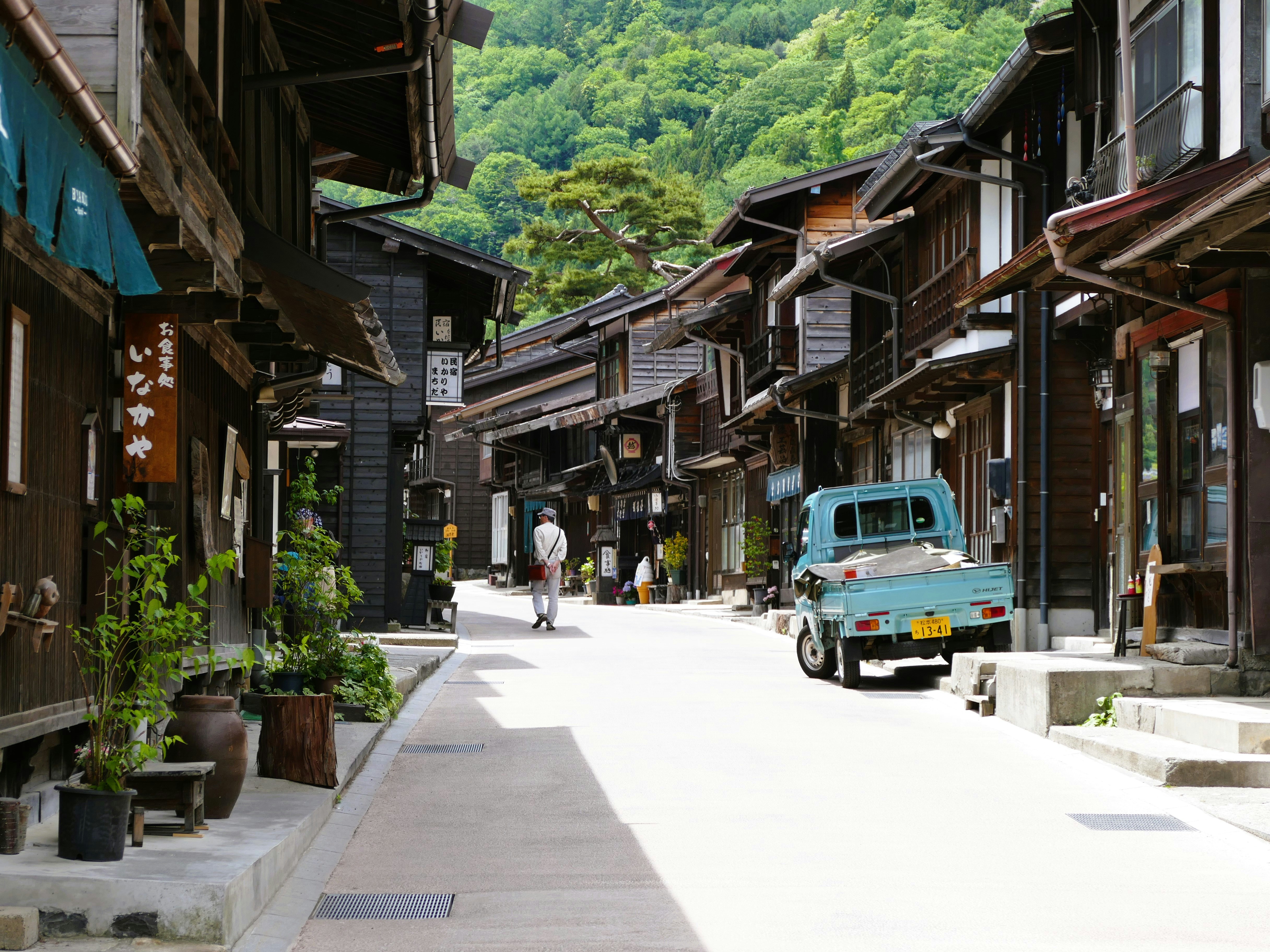 A car parked on the side of a street