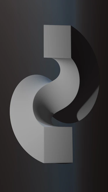 A black and white photo of a letter s