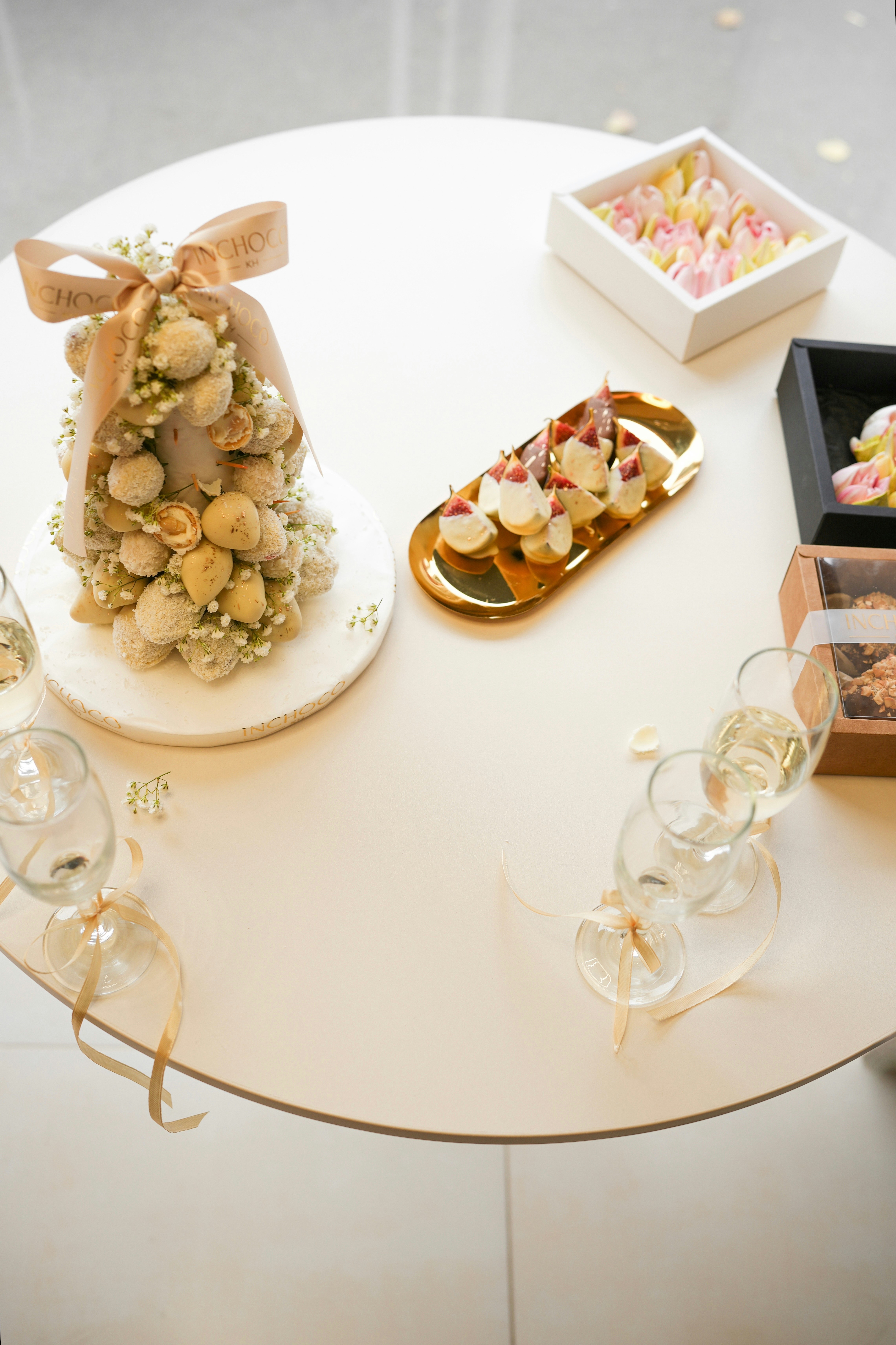 A table topped with lots of different types of food