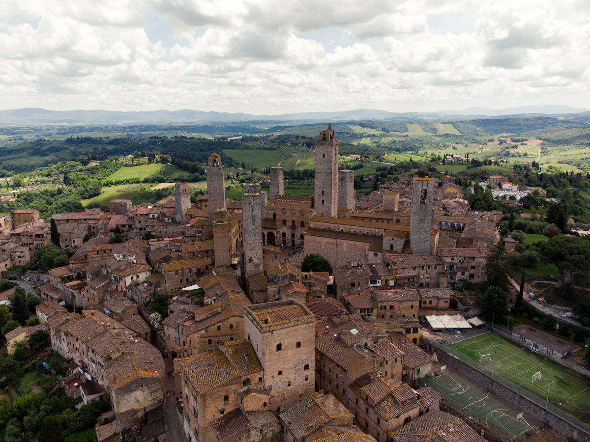 Hilltop village in the countryside