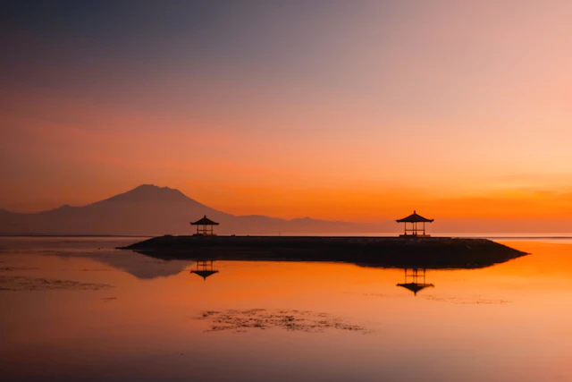 Sanur, Bali at sunset