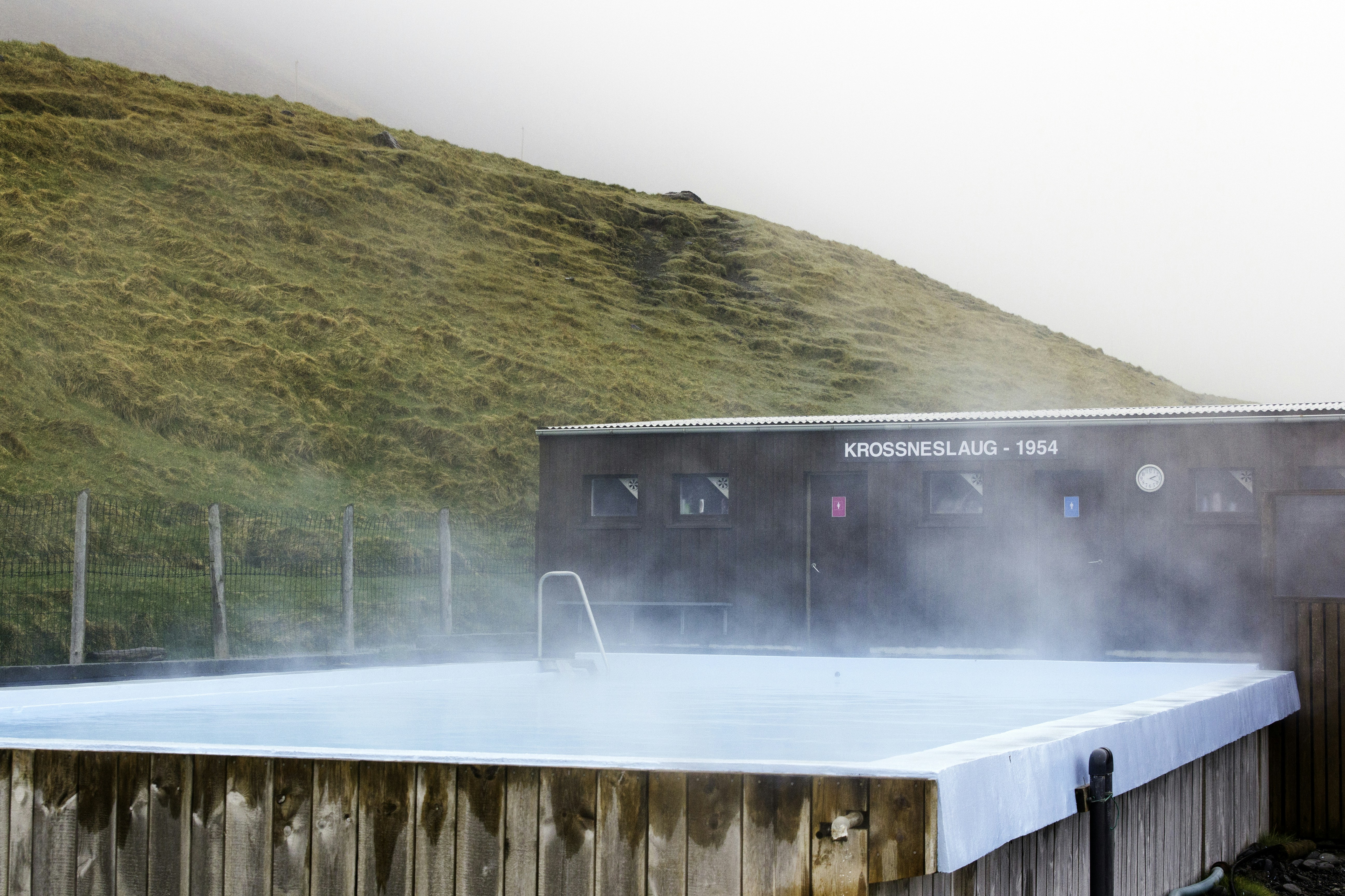A hot tub with steam coming out of it