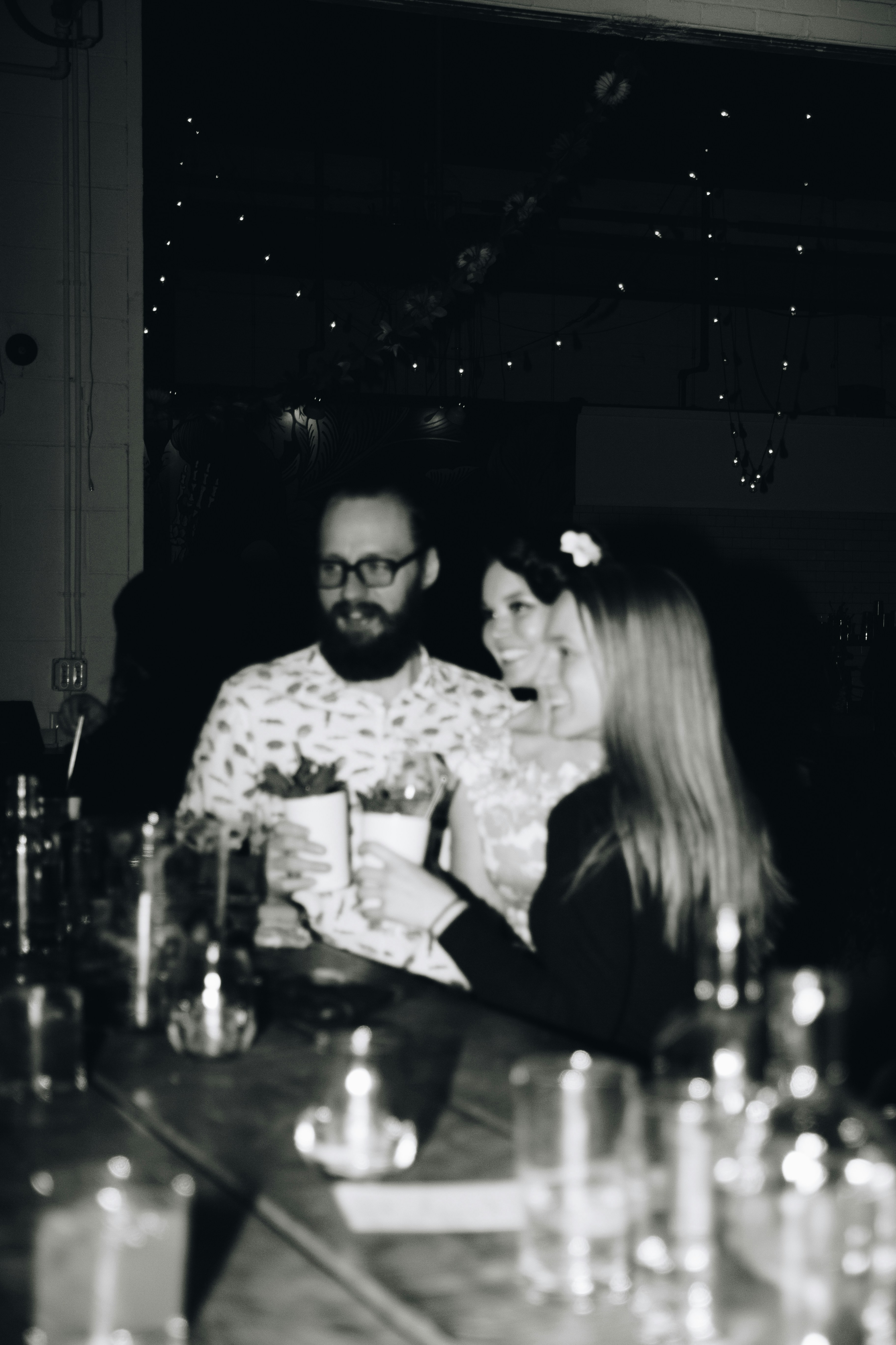 A man and a woman sitting at a table