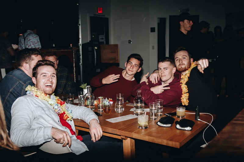Gay friends around table