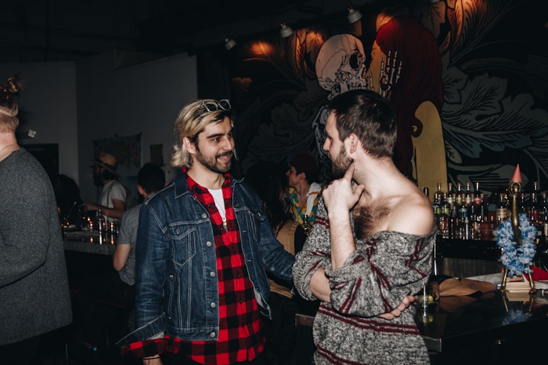 Stylish crowd at luxury bar