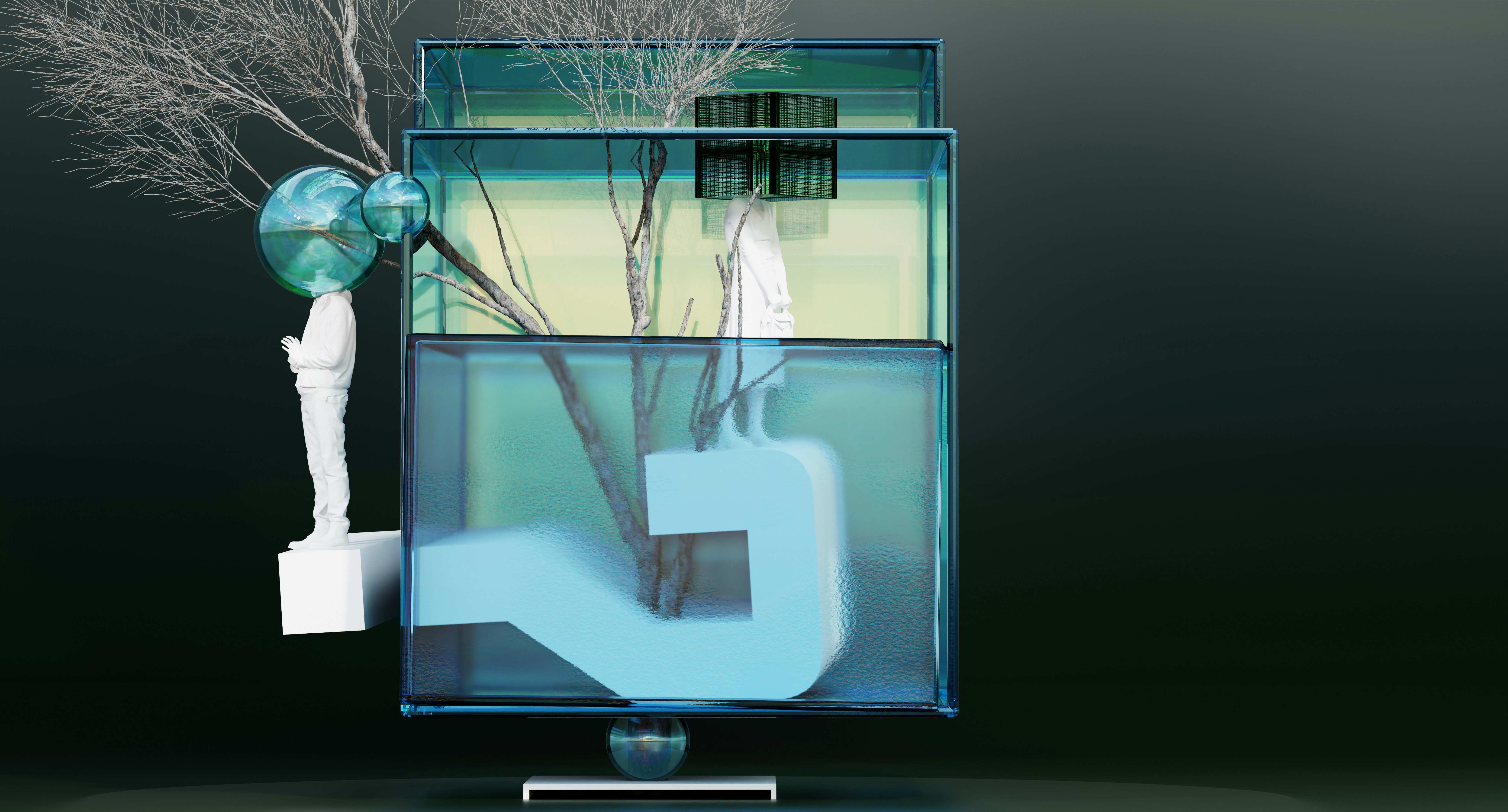 A computer screen with a picture of a tree in it