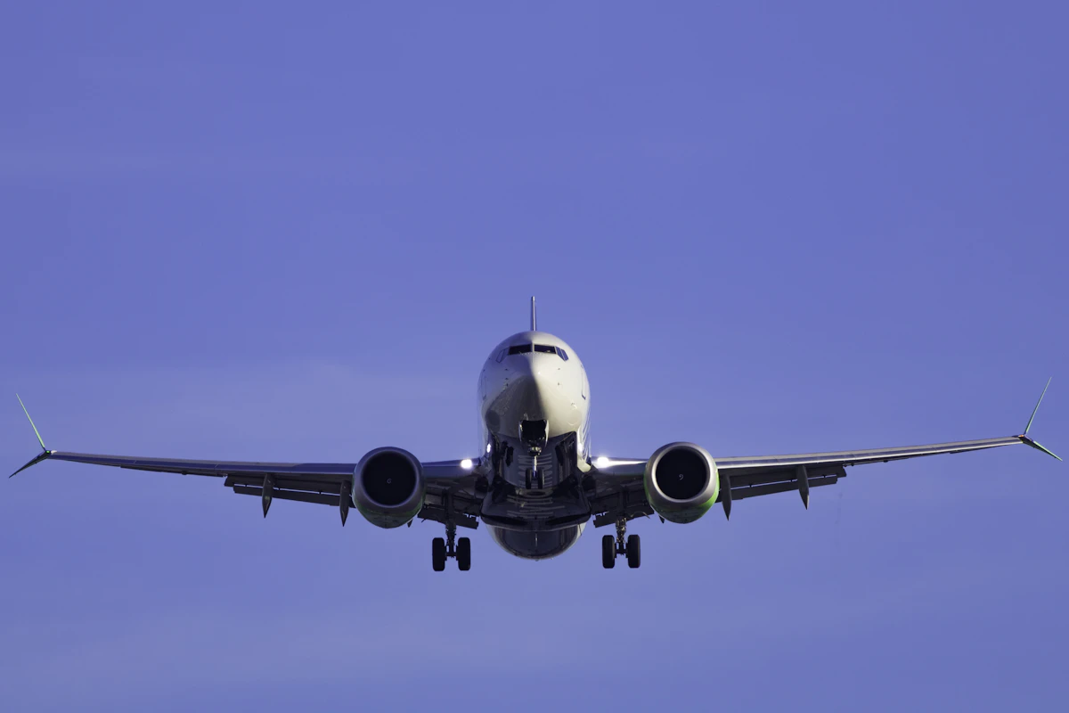 Budget airliner taxiing on the runway