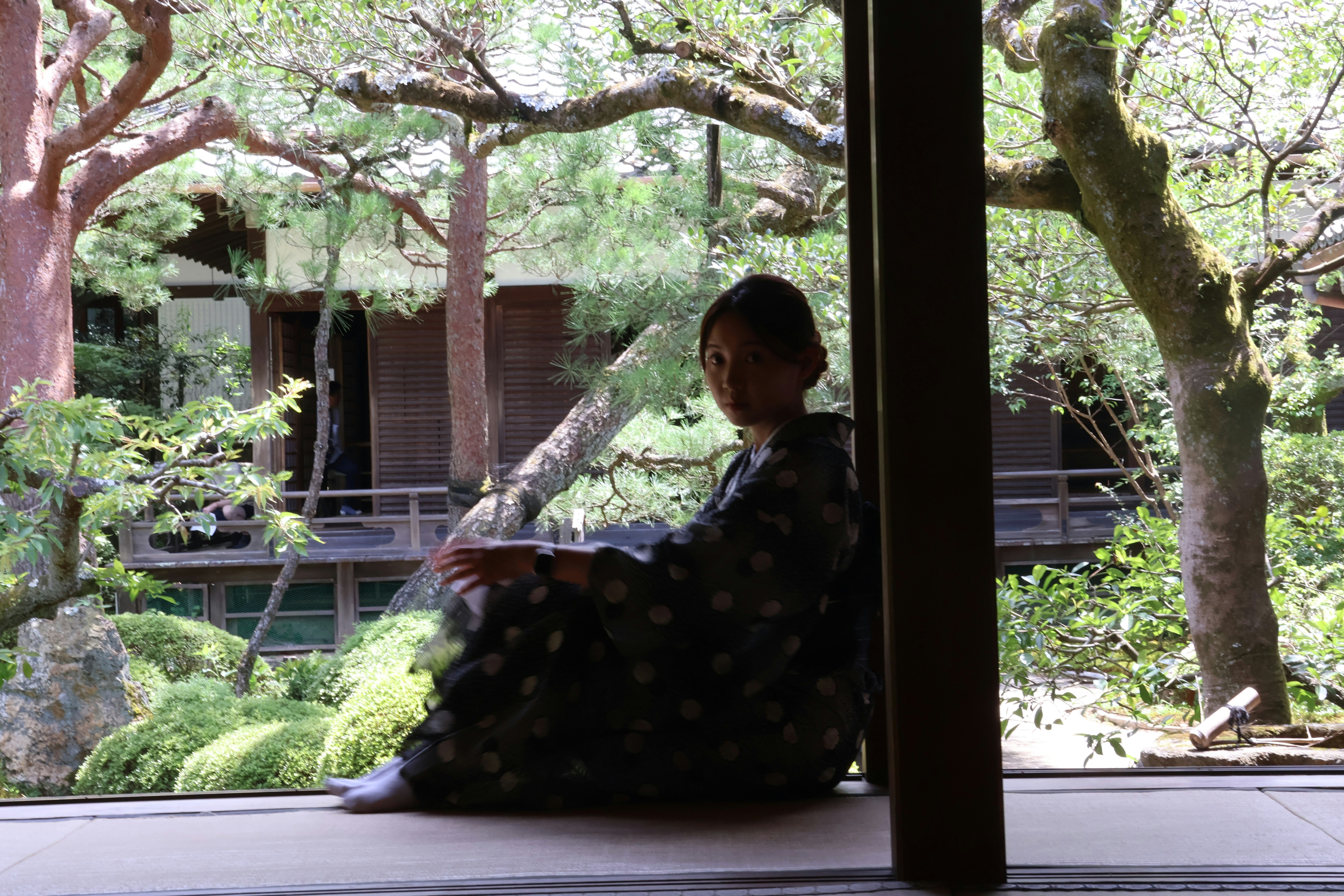 Mindful moment in a tranquil Japanese café