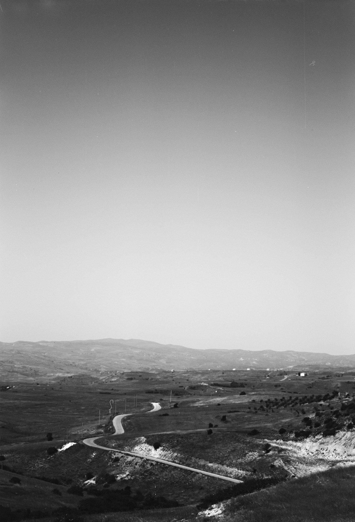 Winding road, black and white