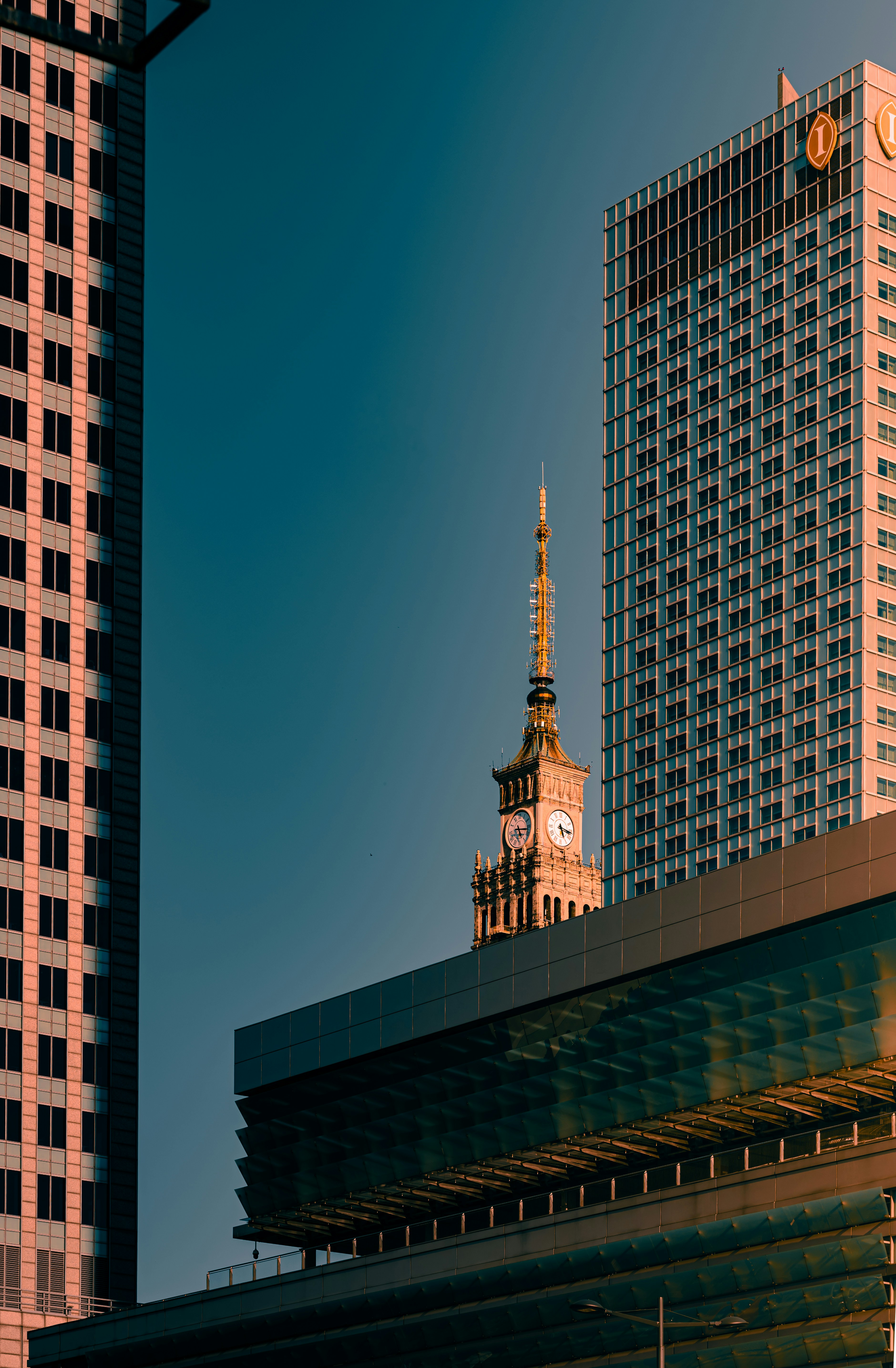 A tall building with a clock on the top of it