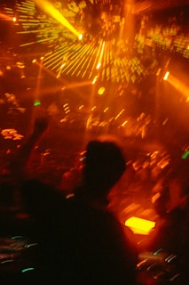 A man standing in front of a crowd at a concert