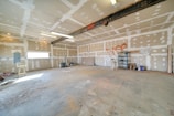 A large room with a lot of paint on the walls