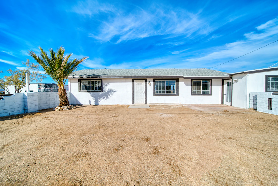 New build with a palm out front