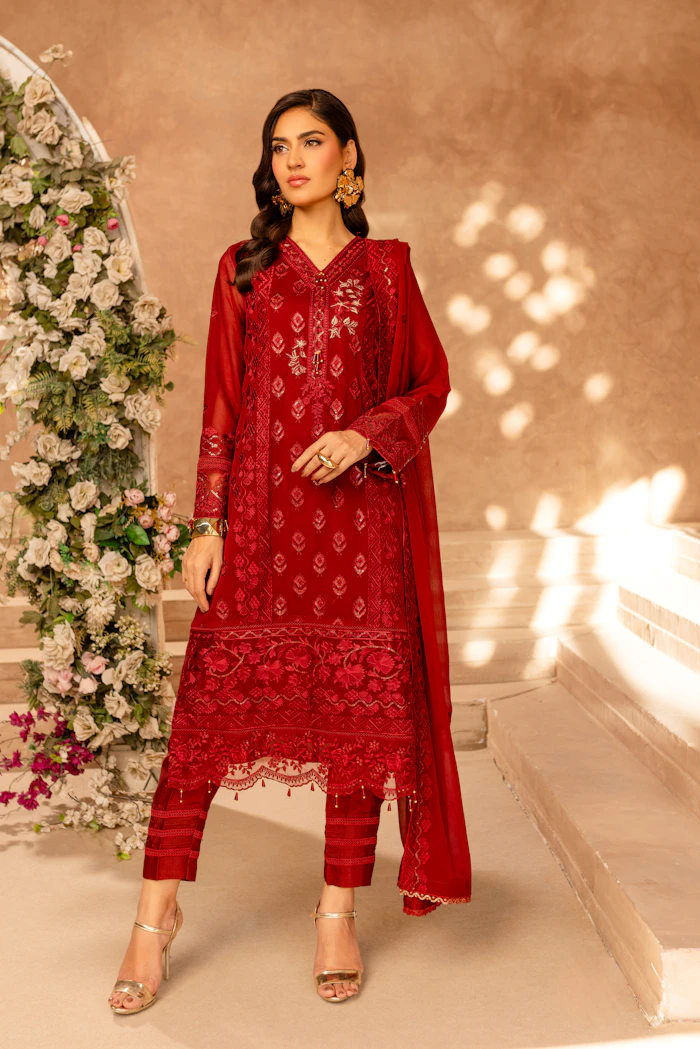 Maria B. embroidered styled look