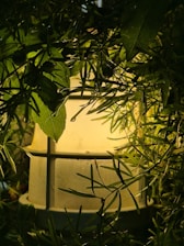 A light that is sitting in the grass