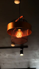 A light that is hanging from a ceiling