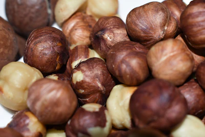 A pile of nuts sitting on top of a table