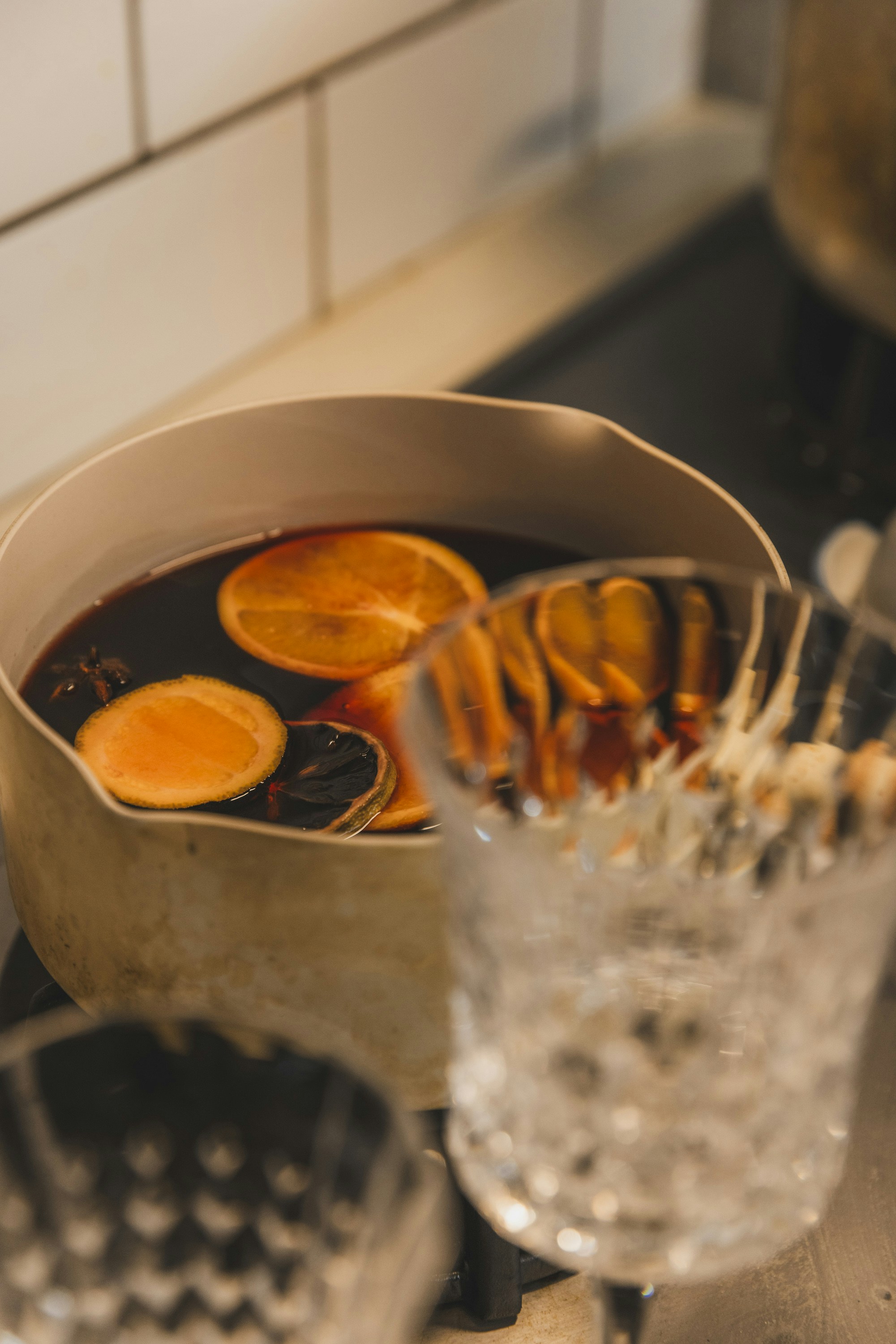 A pan filled with food sitting on top of a stove