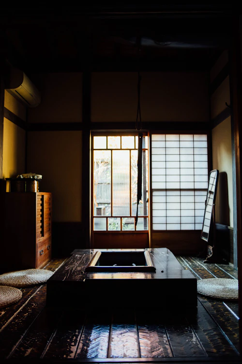 Room with table and window
