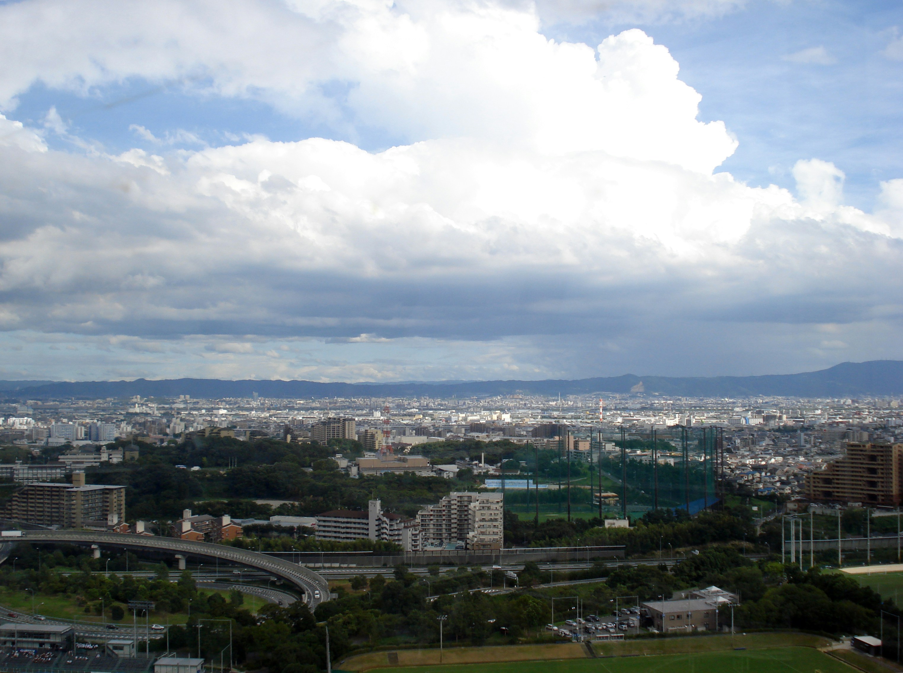 A view of a city from a hill