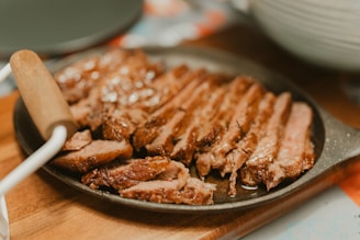 A close up of a plate of food on a table