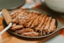 A close up of a plate of food on a table