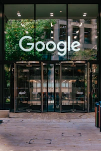 A building with a google sign on the front of it