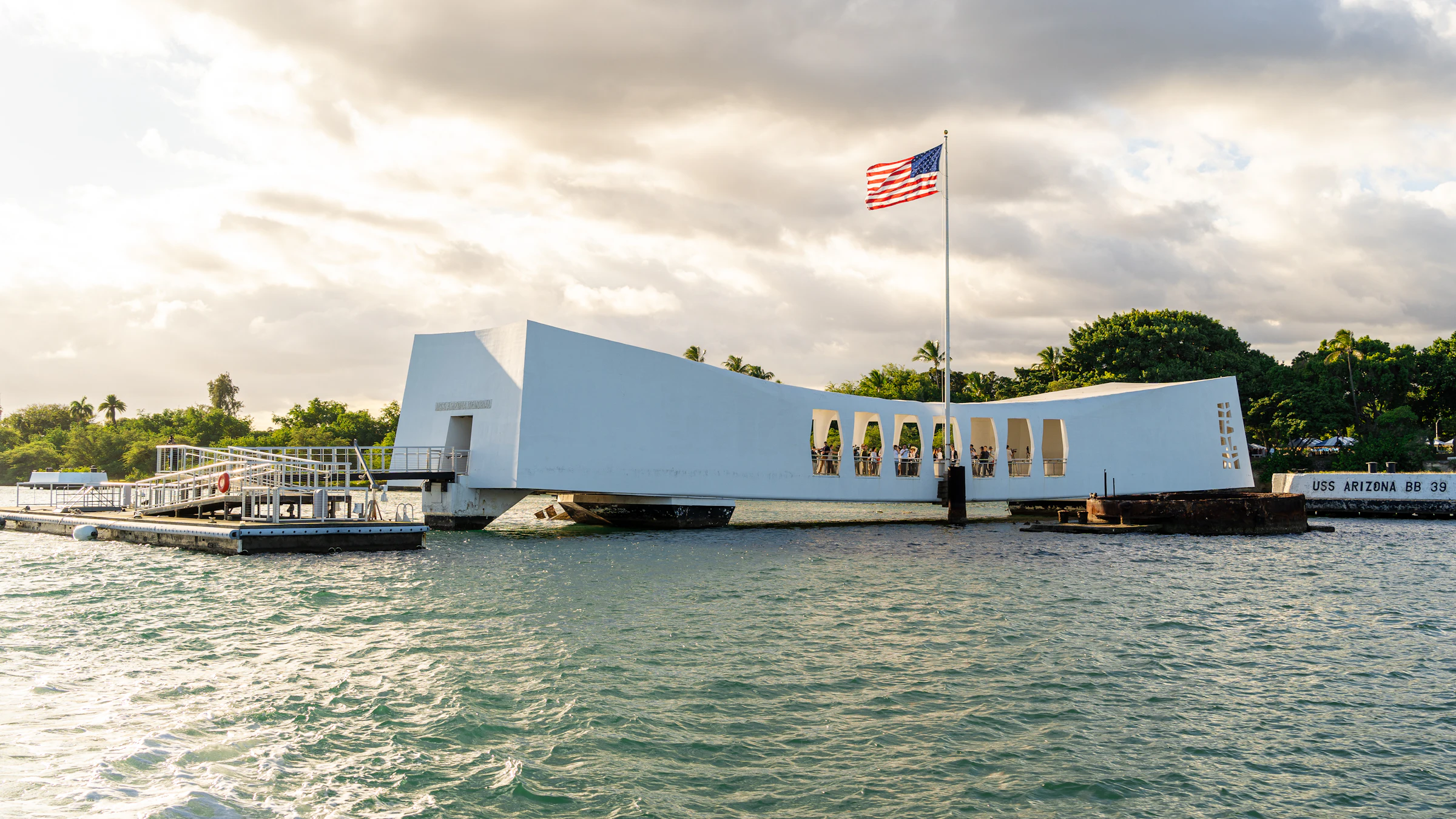 The USS Arizona Memorial at Pearl Harbor, Hawaii
