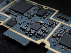 A close up of a computer motherboard