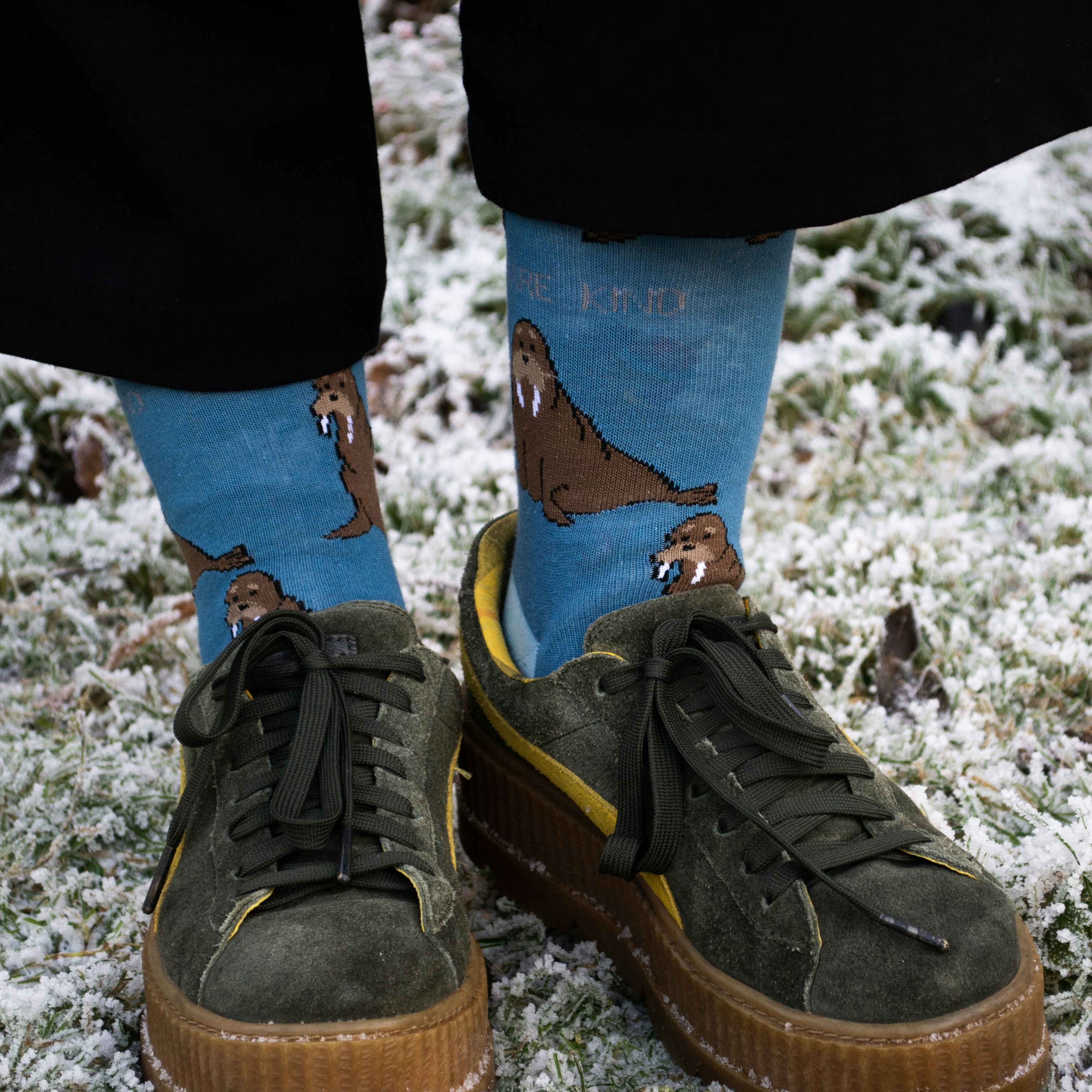 Photo Socks with Her Dog’s Face and Nurse Puns