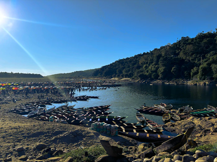 Clear Umngot River at Dawki, Meghalaya
