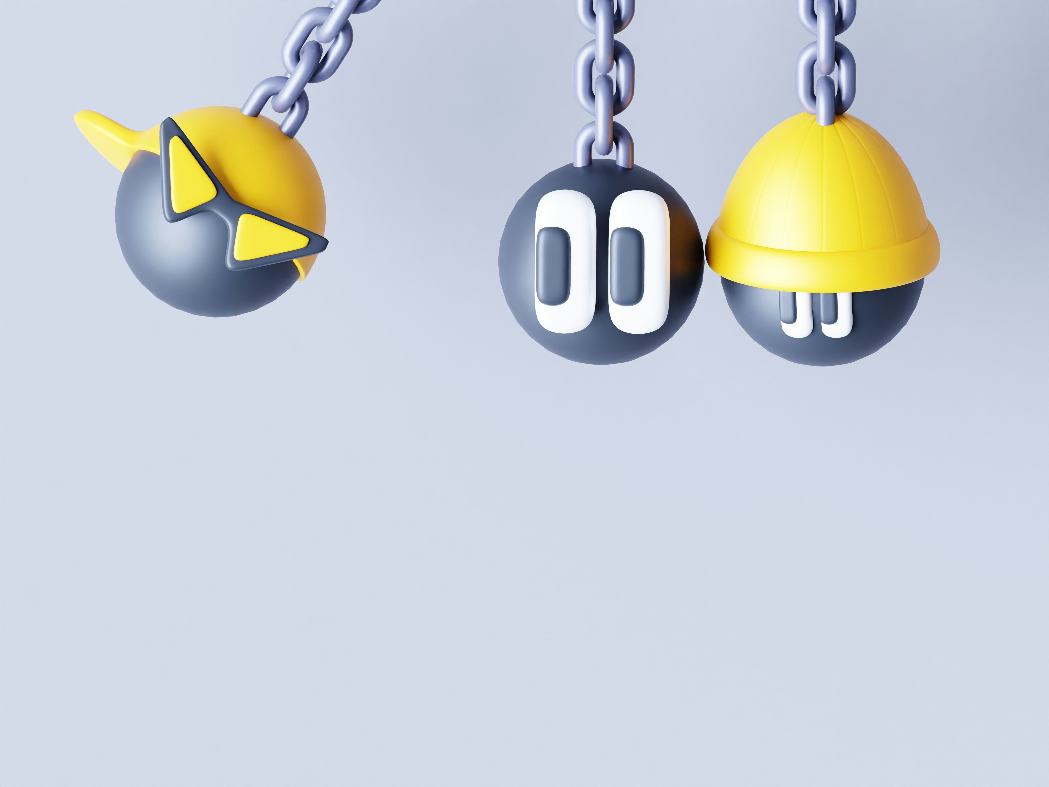 A number of different objects hanging from a chain