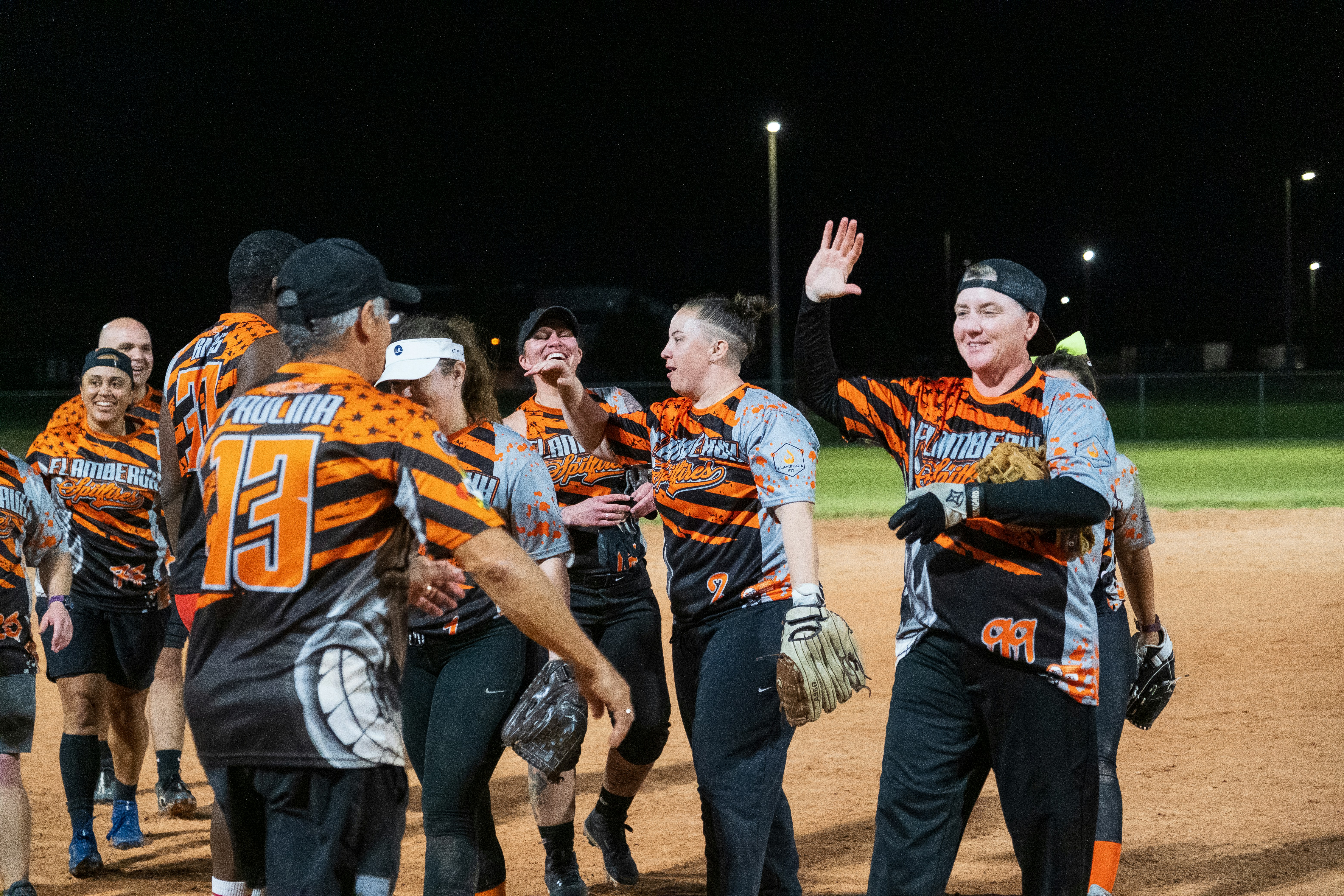 Team on baseball field