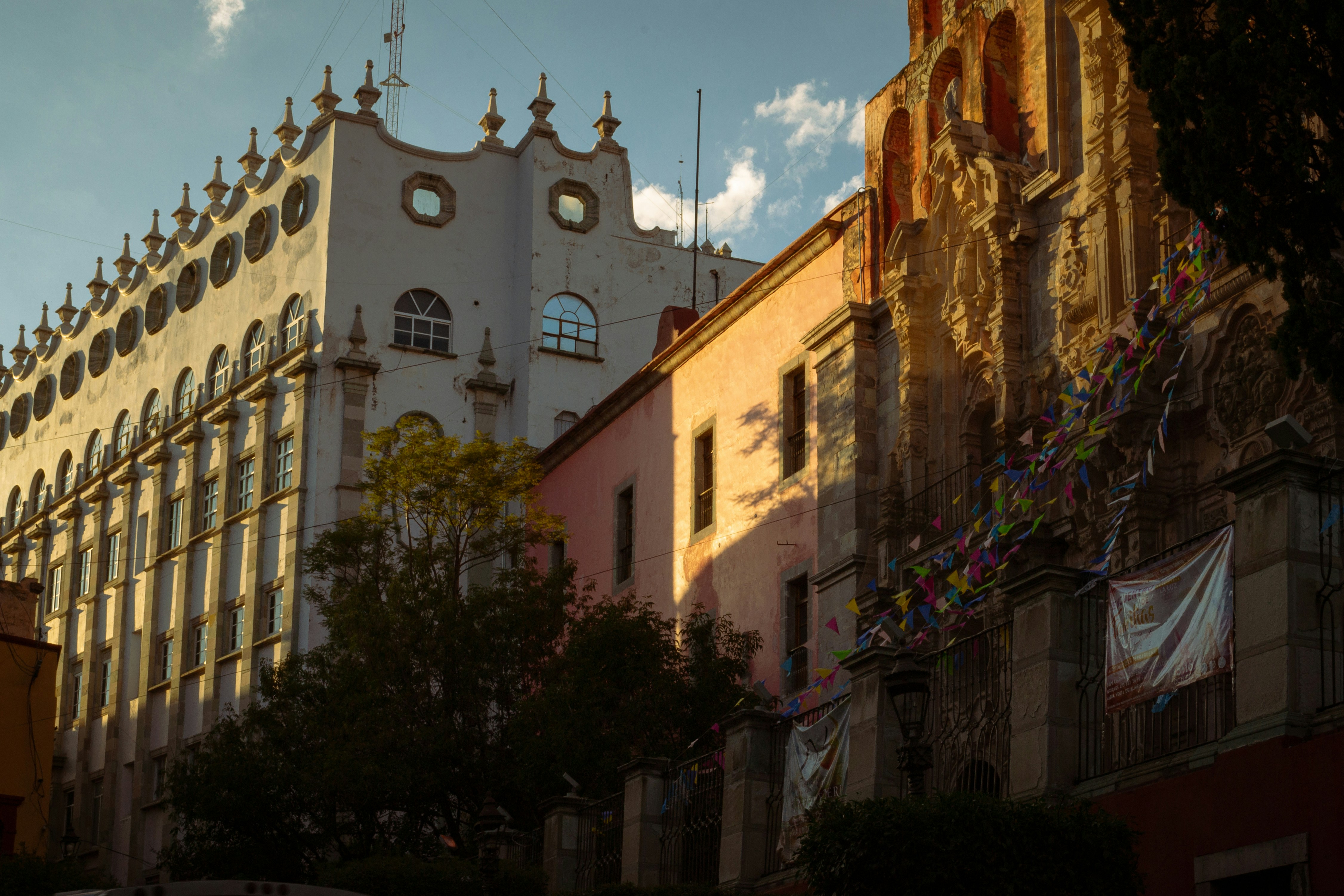 A large building with a clock on the top of it