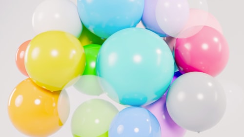 A bunch of pastel balloons