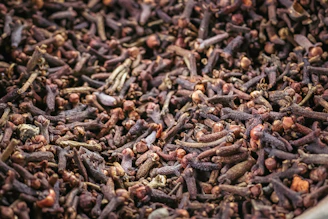 A close up of a mixture of brown beans