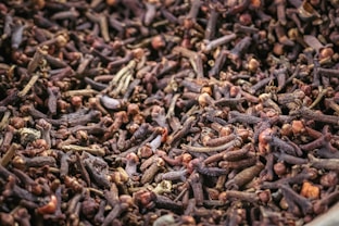 A close up of a mixture of brown beans
