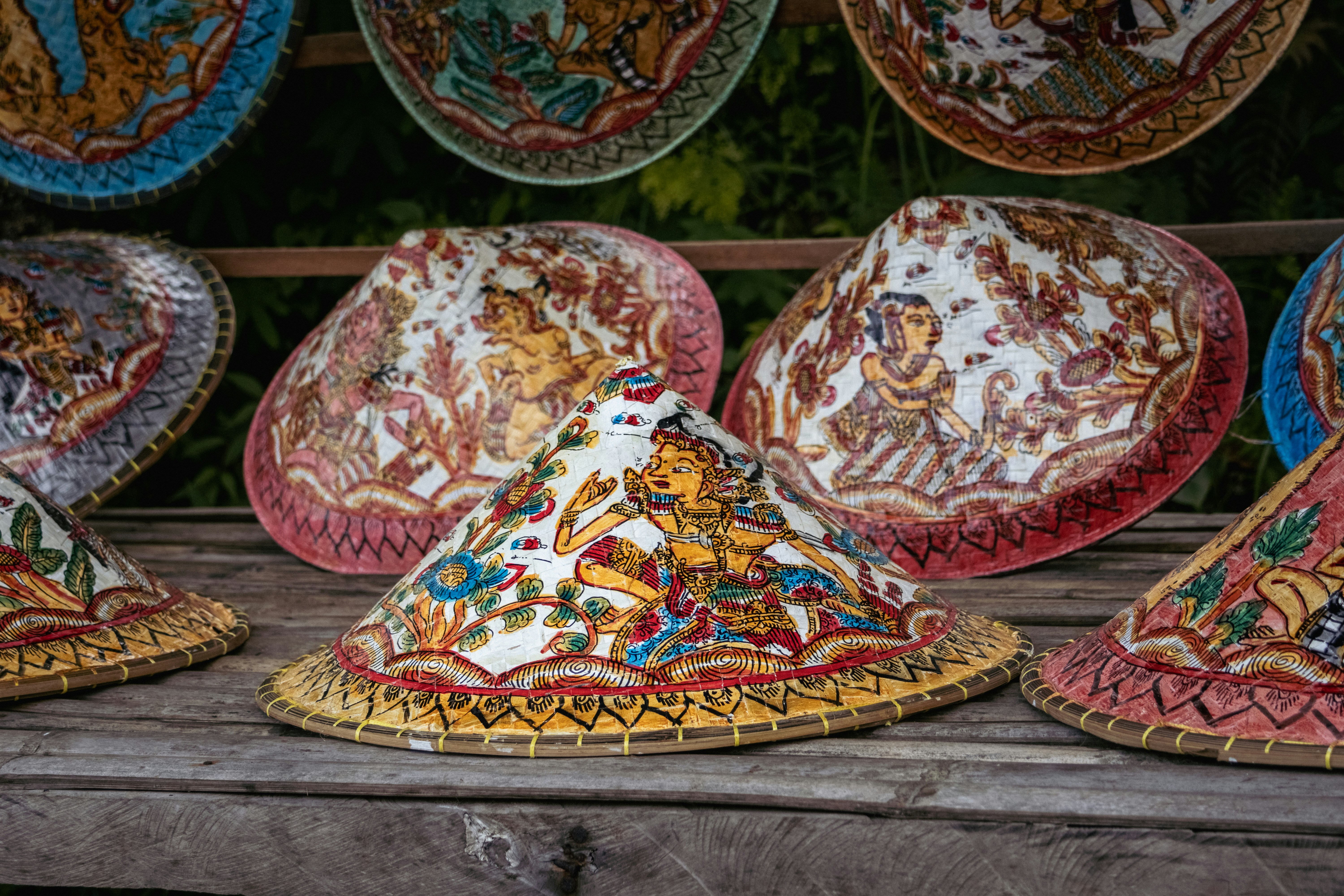 A traditional rice farmer hat from Bali