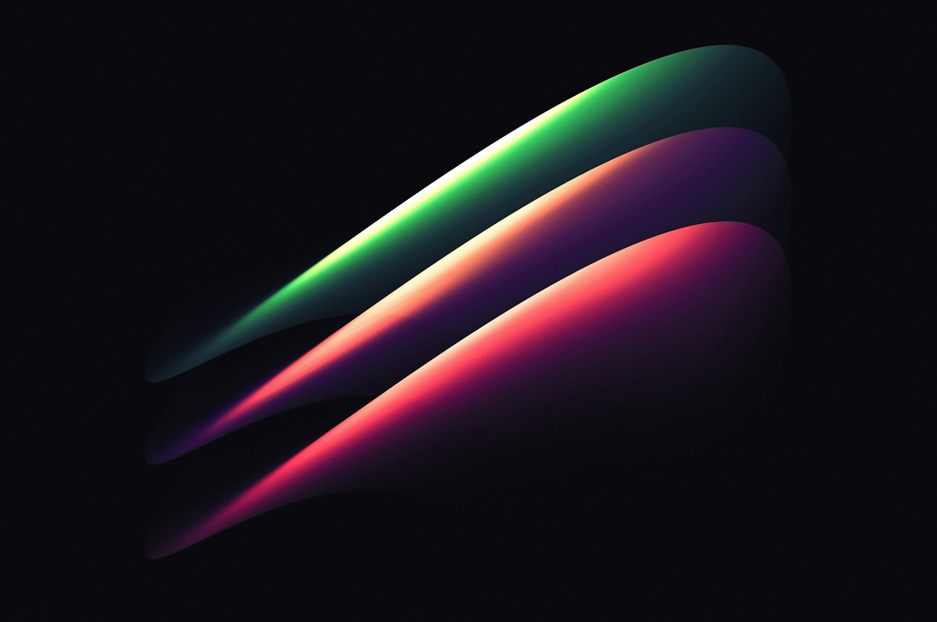A black background with a colorful apple logo