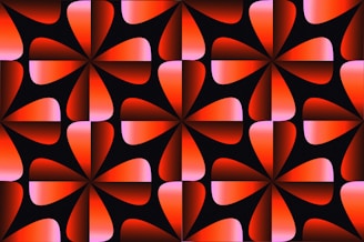 A black and red background with red shapes