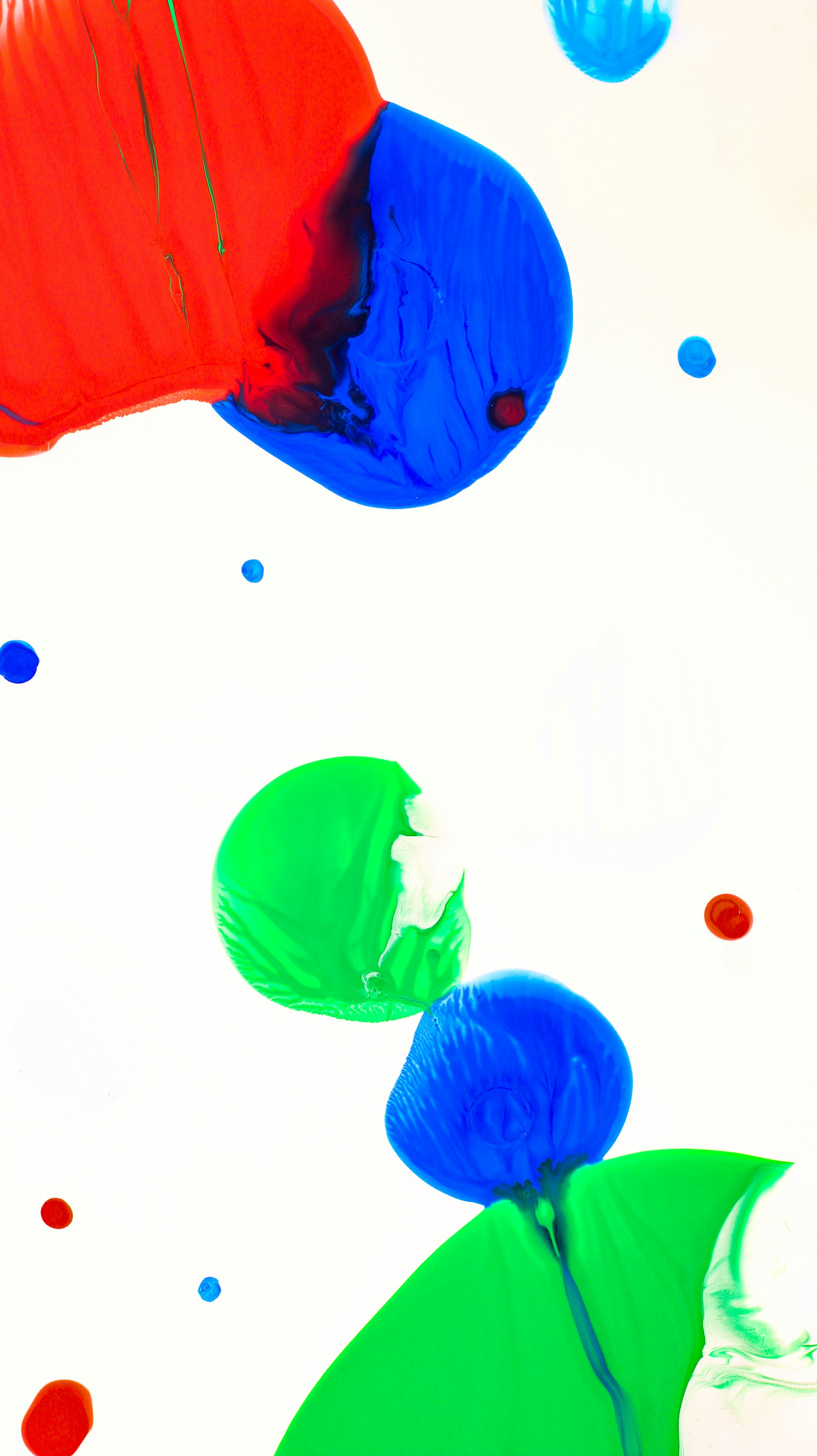 A group of colorful objects floating in the air