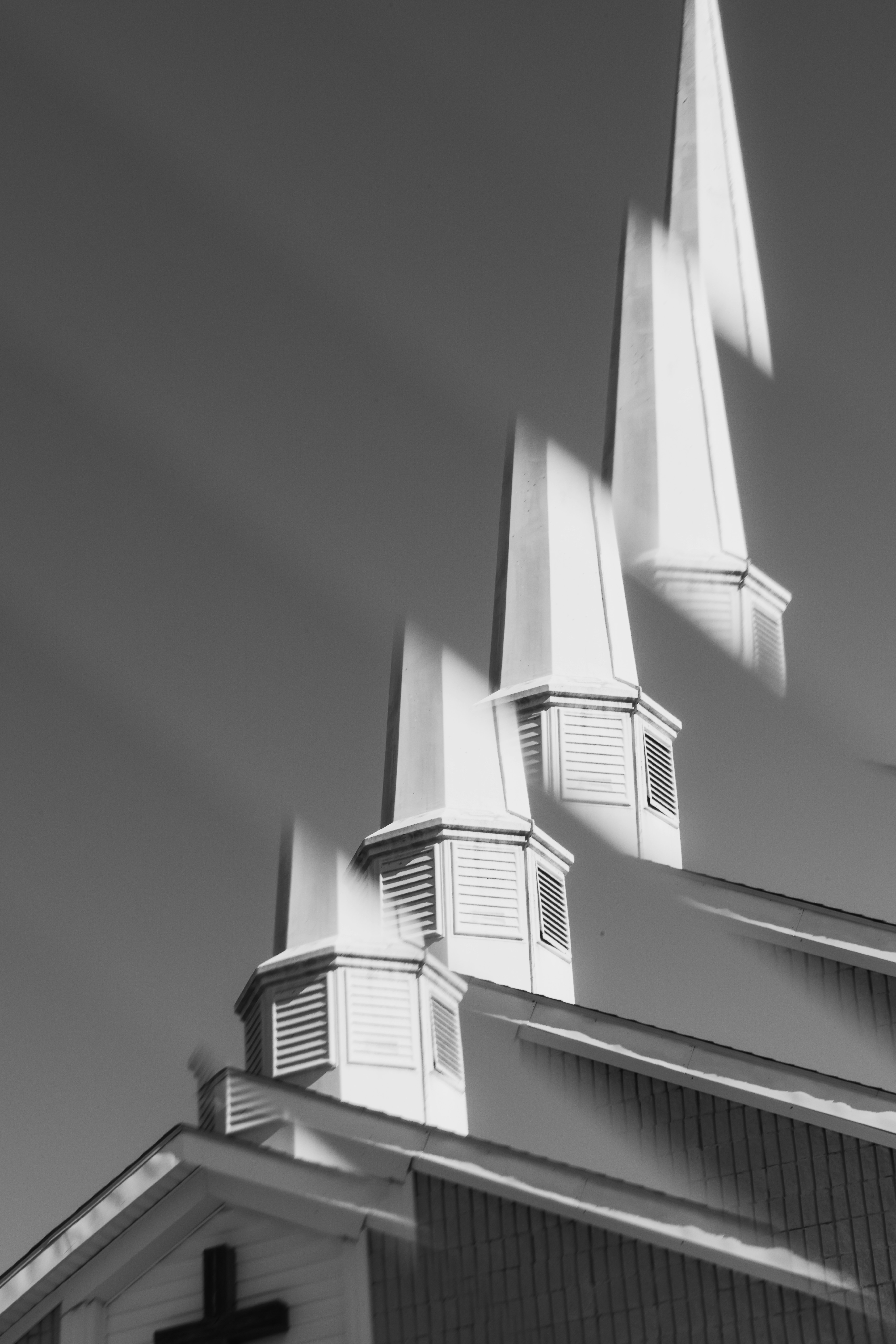 A black and white photo of a church steeple photo – Free Building Image ...
