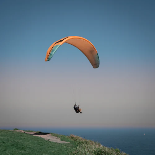 Parasailing over the sea